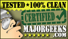 100% Clean - Certified by MajorGeeks.com
